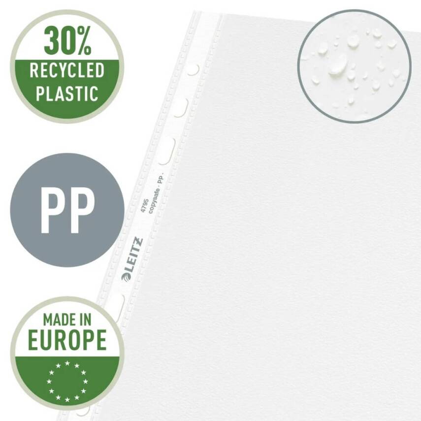 Leitz A5 Şeffaf Poşet Dosya, 50'li Paket, 6 Delikli, Dayanıklı - 3