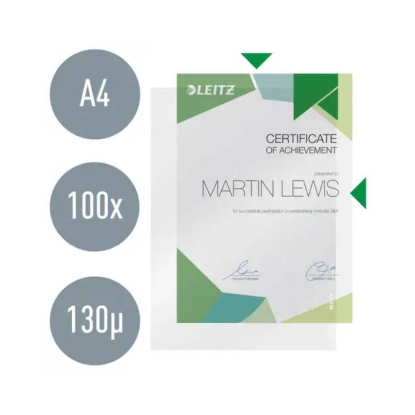 Leitz Poşet Dosya, A4 Boyut, 100'lü Paket, Şeffaf - 2