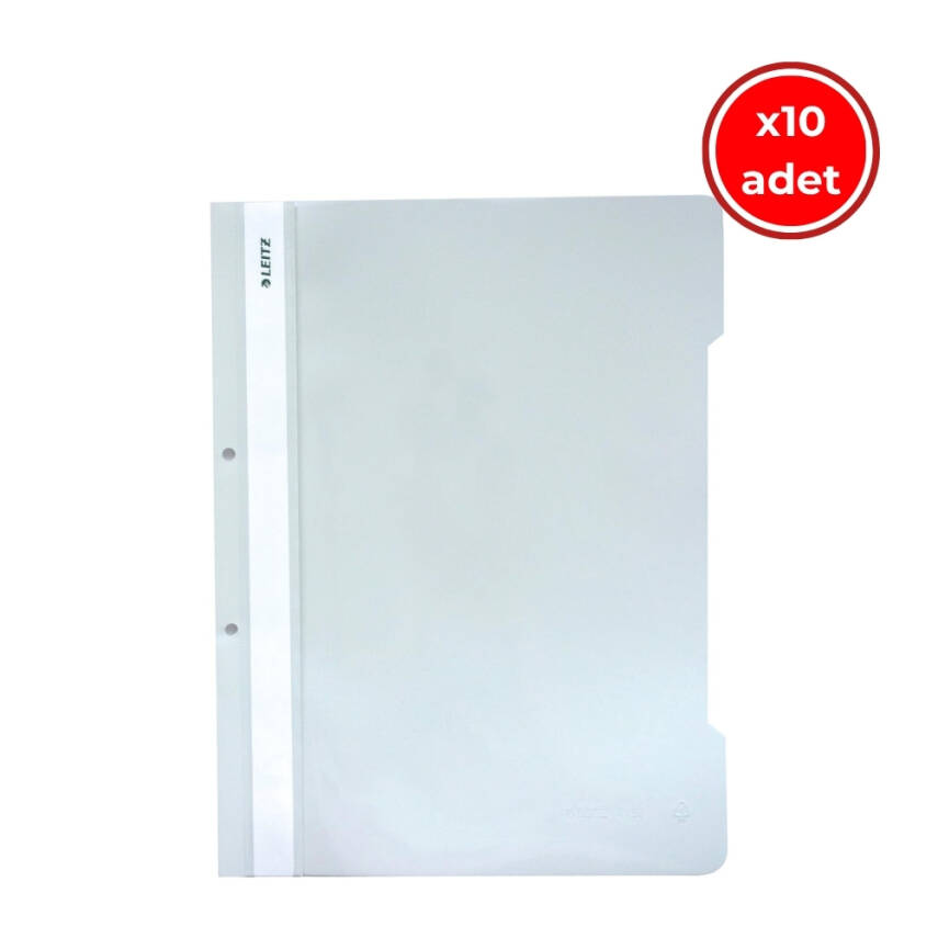 Leitz Telli Dosya, 10 Adet, 50'li Paket, A4, 2 Delikli, Beyaz - 1
