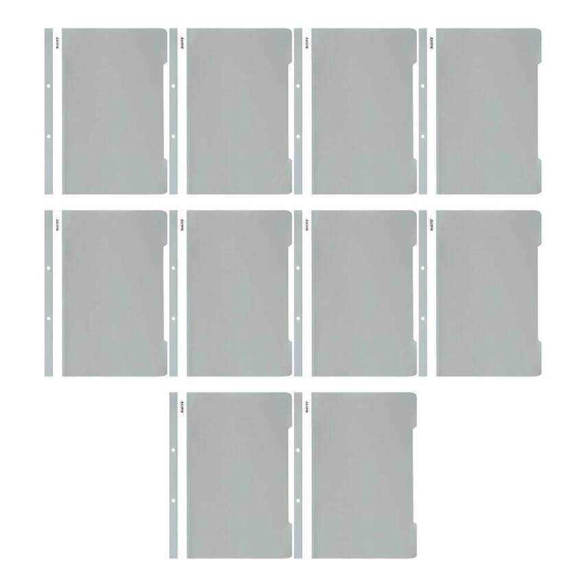 Leitz Telli Dosya, 10 Adet, 50'li Paket, A4, 2 Delikli, Gri - 2