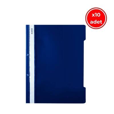 Leitz Telli Dosya, 10 Adet, 50'li Paket, A4, 2 Delikli, Lacivert - Leitz