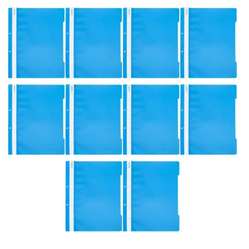 Leitz Telli Dosya, 10 Adet, 50'li Paket, A4, 2 Delikli, Mavi - 2