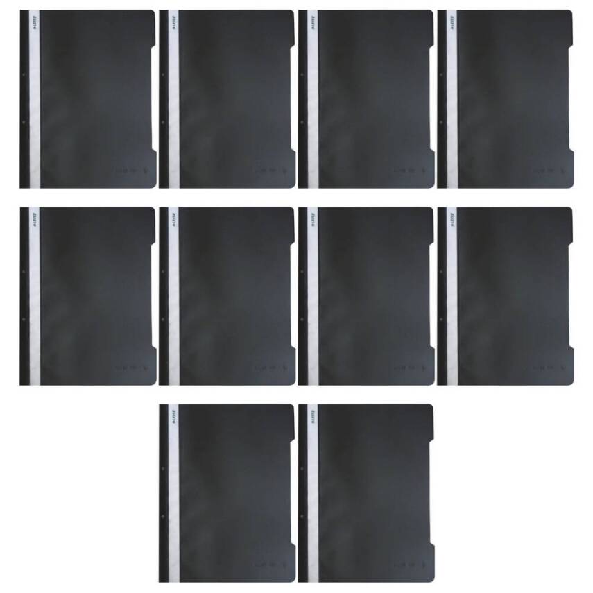 Leitz Telli Dosya, 10 Adet, 50'li Paket, A4, 2 Delikli, Siyah - 2