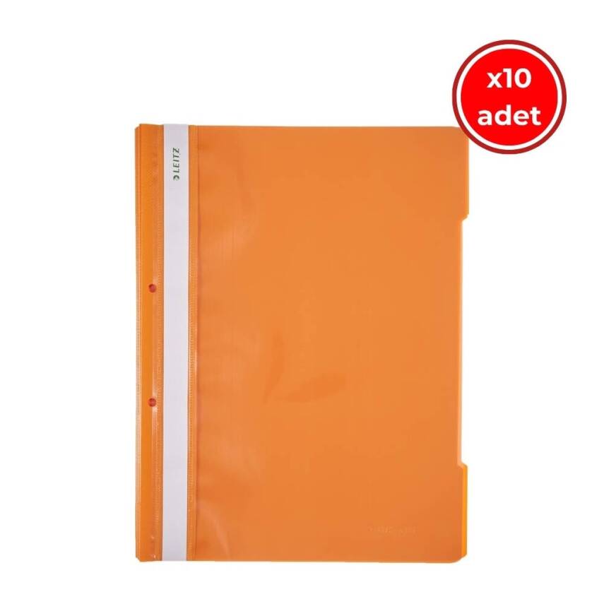 Leitz Telli Dosya, 10 Adet, 50'li Paket, A4, 2 Delikli, Turuncu - 1