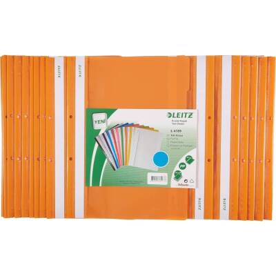 Leitz Telli Dosya, 10 Adet, 50'li Paket, A4, 2 Delikli, Turuncu - 5