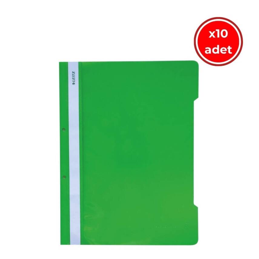 Leitz Telli Dosya, 10 Adet, 50'li Paket, A4, 2 Delikli, Yeşil - 1