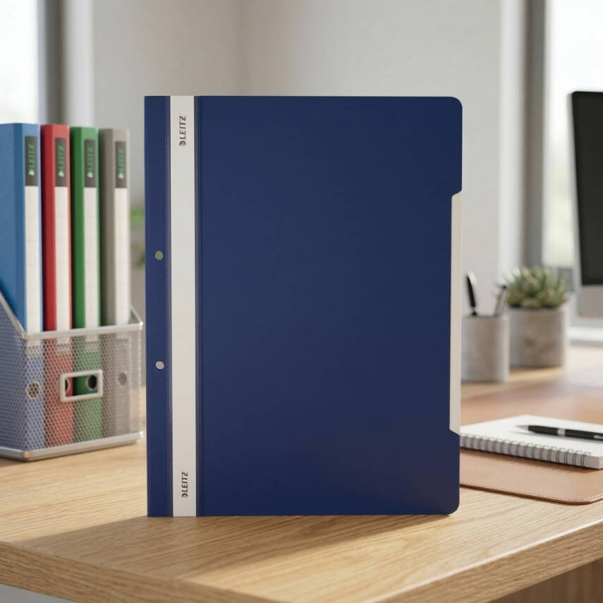 Leitz Telli Dosya, 50'li Paket, A4 Boyut, 2 Delikli Yapı, Lacivert - 4