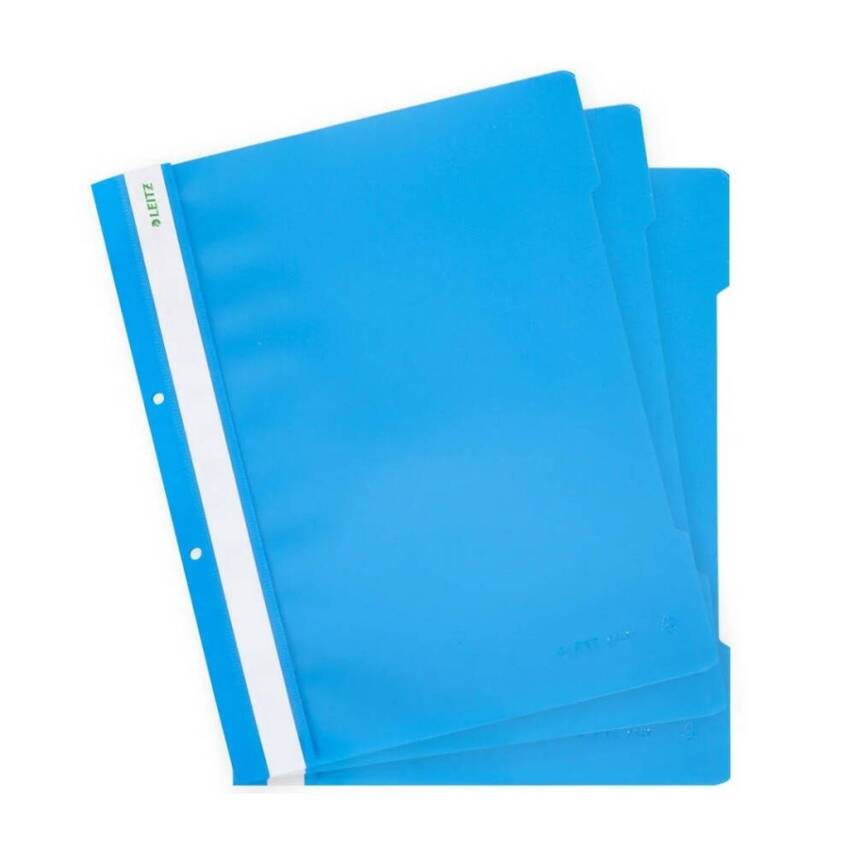 Leitz Telli Dosya, 50'li Paket, A4 Boyut, 2 Delikli Yapı, Mavi - 3