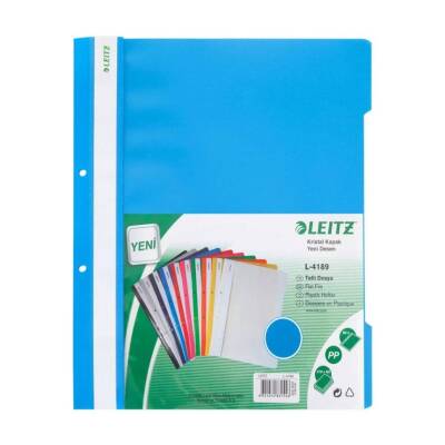 Leitz Telli Dosya, 50'li Paket, A4 Boyut, 2 Delikli Yapı, Mavi - 4
