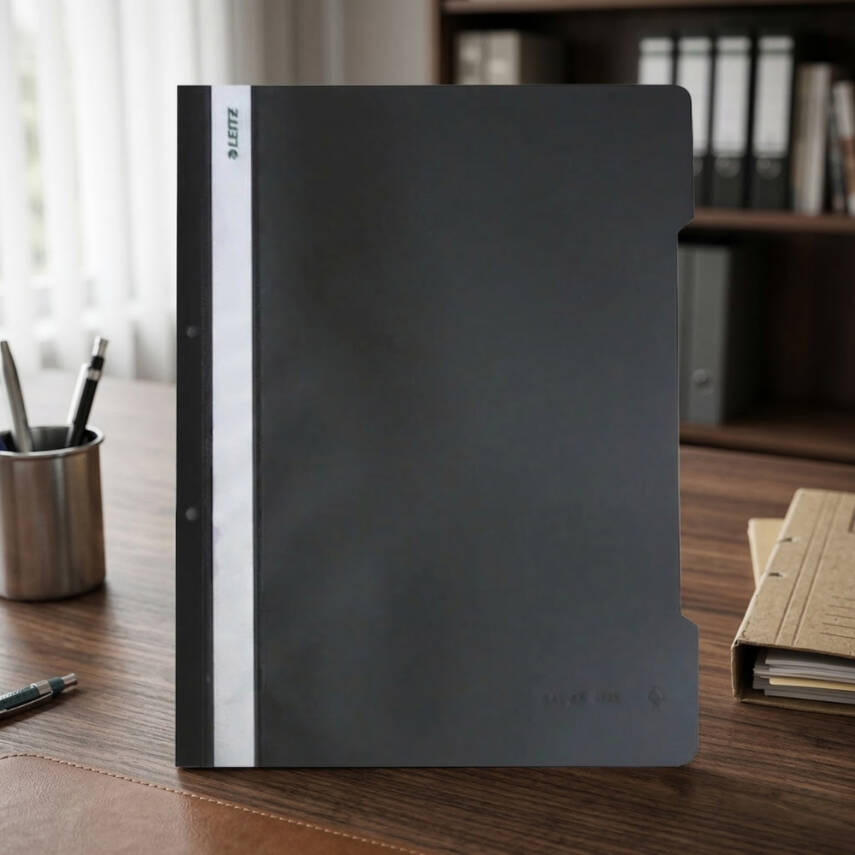 Leitz Telli Dosya, 50'li Paket, A4 Boyut, 2 Delikli Yapı, Siyah - 4