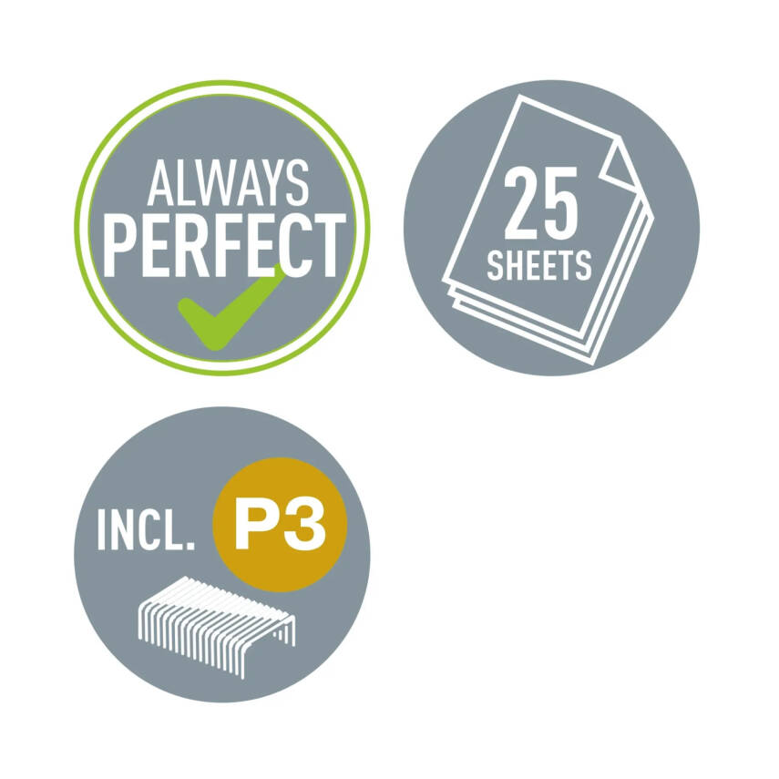 Leitz Mini Zımba Makinesi, 10 Sayfa Kapasiteli, No:24/6 Tel, Siyah - 6