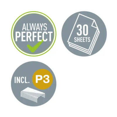 Leitz Zımba Makinesi, 10 Sayfa Kapasiteli, No:24/6 Tel Uyumlu, Siyah - 6