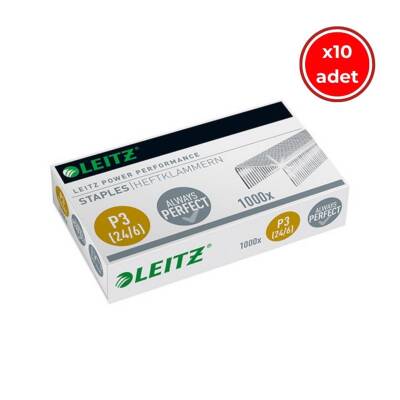 Leitz Zımba Teli No: 24/6, 1000 Adet, 10 Adet Kutu, Dayanıklı Kullanım - Leitz