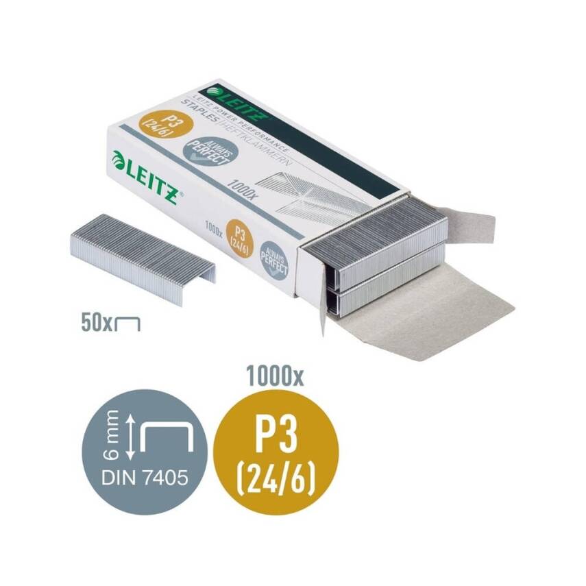 Leitz Zımba Teli No:24/6, 1000 Adet, Yüksek Kalite, Dayanıklı Kullanım - 3