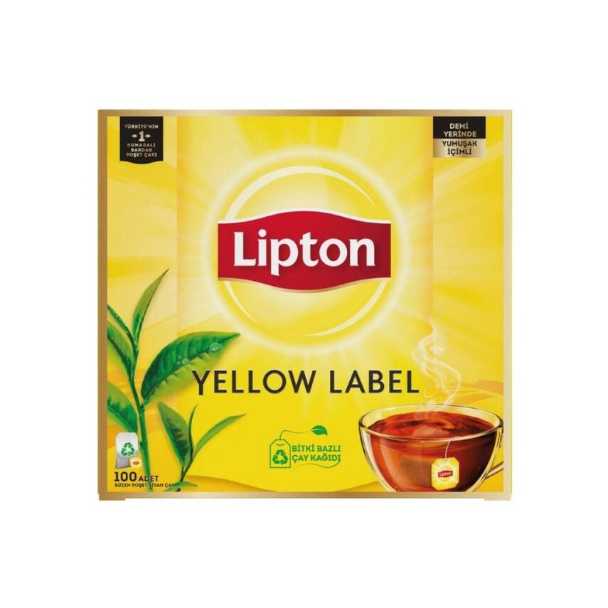 Lipton Bardak Poşet Çay, Yellow Label, 100'lü Paket, Lezzetli - 1