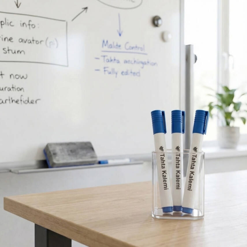 Lotte Board Marker, Su Bazlı İz Bırakmaz Mürekkepli Tahta Kalemi, Mavi - 5
