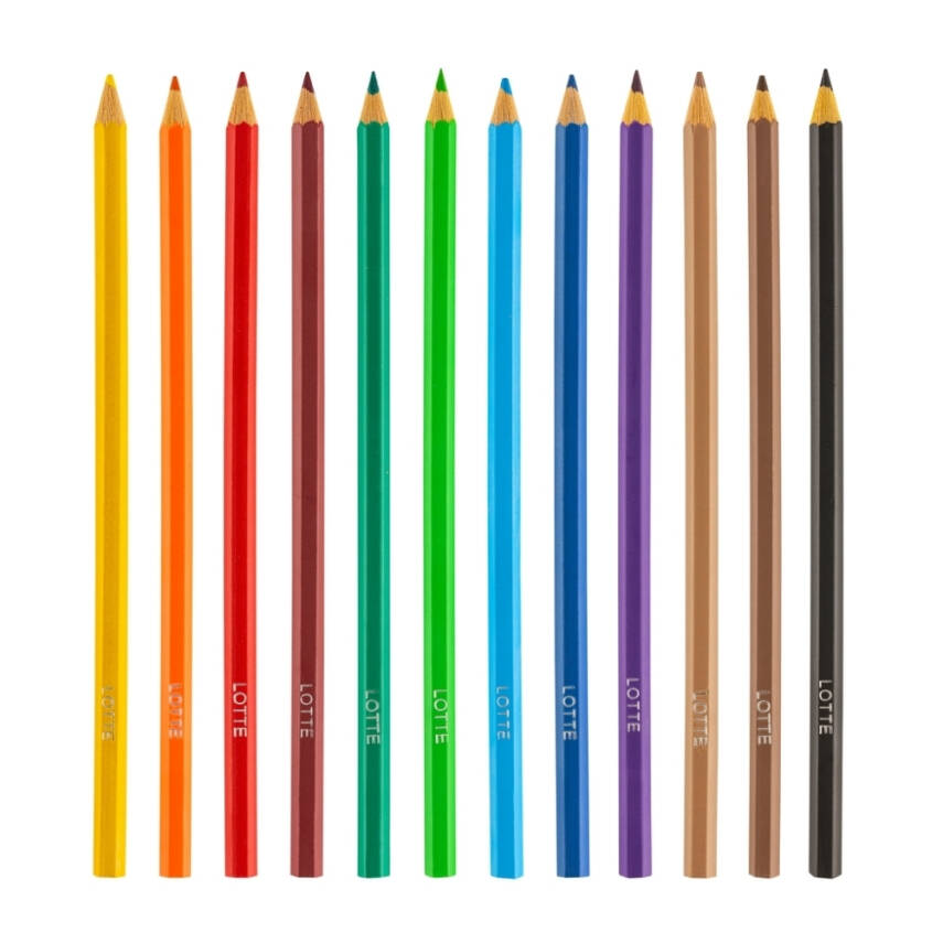 Lotte Kuru Boya Kalemi Seti, Kırılmaya Karşı 3 mm Uçlu, 12 Renkli Set - 2