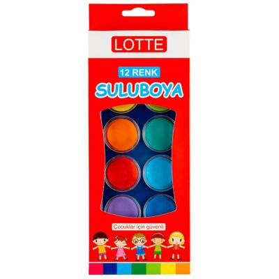 Lotte Sulu Boya, Canlı 12 Farklı Renkli Sulu Boya Seti, Büyük Palet - Bigpoint