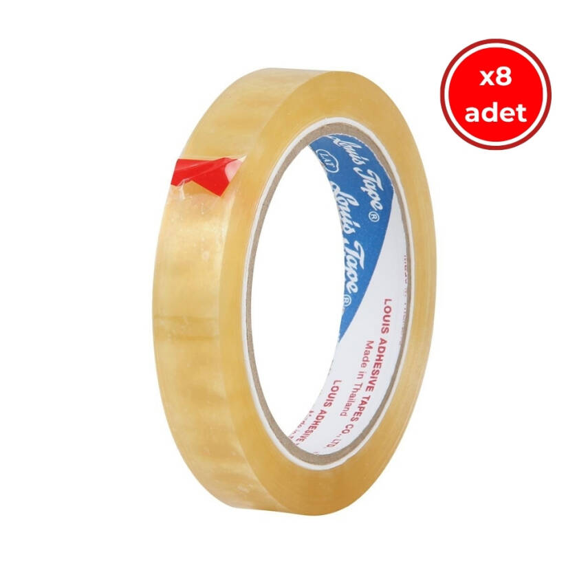 Louis Tape Selefon Bant, 8 Adet, 12mm x 66m, Şeffaf, Teneke Kutulu - 1