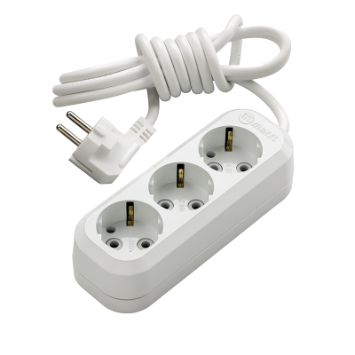 Makel, Grup Priz, Topraklı, 3'lü, 2 m, Beyaz, Dayanıklı Tasarım - Makel