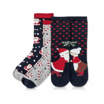 Meristanbul 3'lü Noel Çorabı, 43 - 46, %75 Pamuklu, Yeni Yıl Hediyesi - Meristanbul