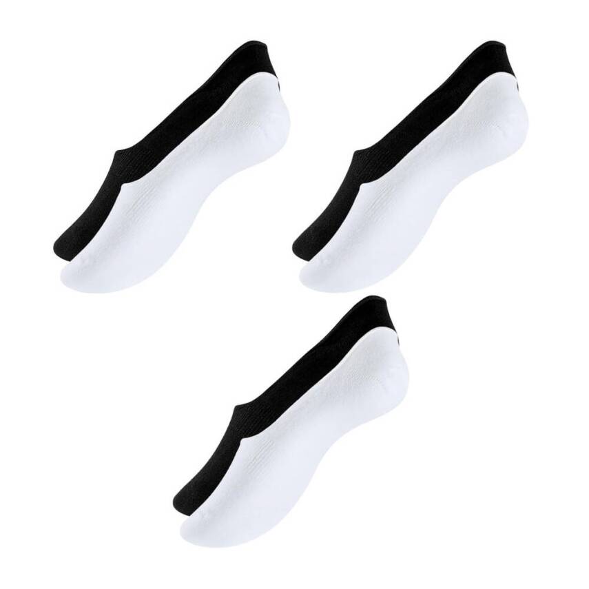 Meristanbul 6'lı Unisex Babet Çorap, 39-42, %80 Pamuklu, Siyah-Beyaz - 2