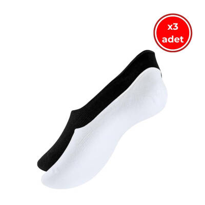 Meristanbul 6'lı Unisex Babet Çorap, 43-46, %80 Pamuk, Siyah- Beyaz - Meristanbul