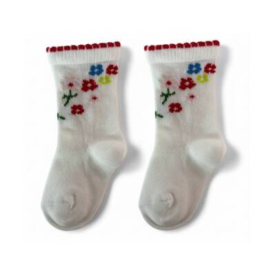 Meristanbul Bebek Çorap Seti, 0-3 ay, 3'lü, Çicek ve Kelebek Desenli - 4