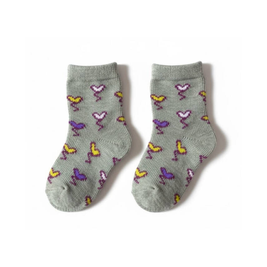 Meristanbul Bebek Çorap Seti, 0-3 ay, 3'lü, Kalp, Kelebek ve Çizgili - 4