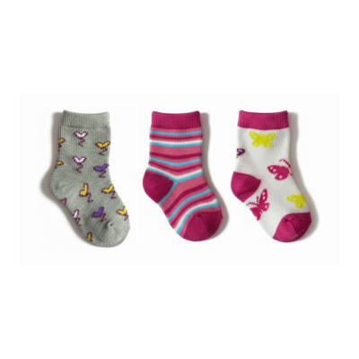 Meristanbul Bebek Çorap Seti, 0-3 ay, 3'lü, Kalp, Kelebek ve Çizgili - 5