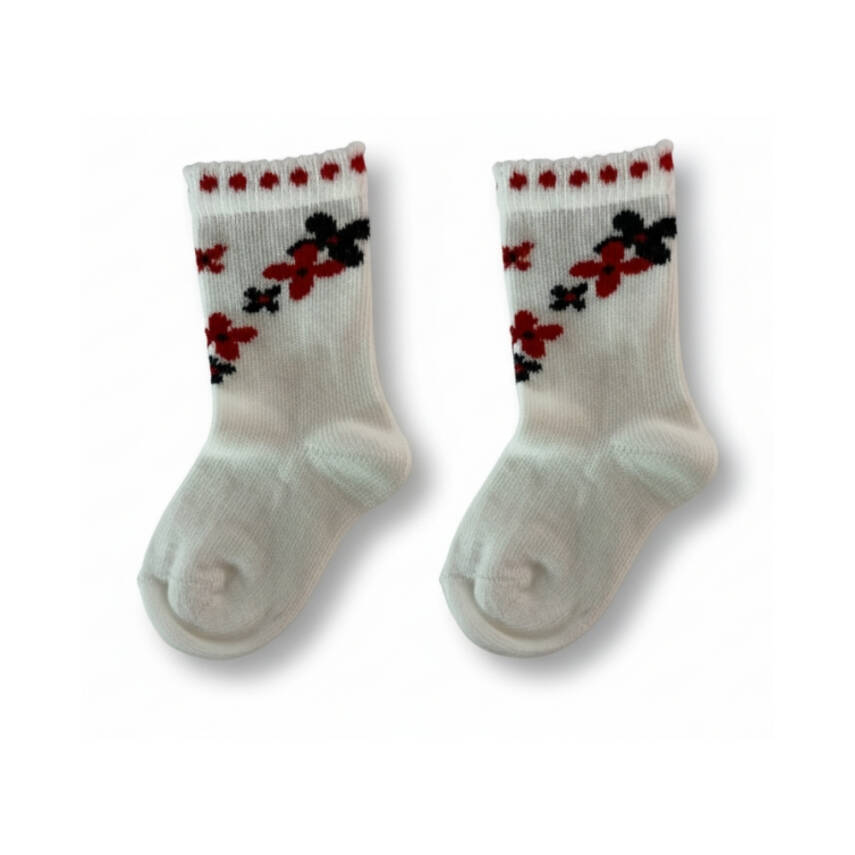 Meristanbul Bebek Çorap Seti, 3-6 ay, 3'lü, Çicek ve Kelebek Desenli - 2