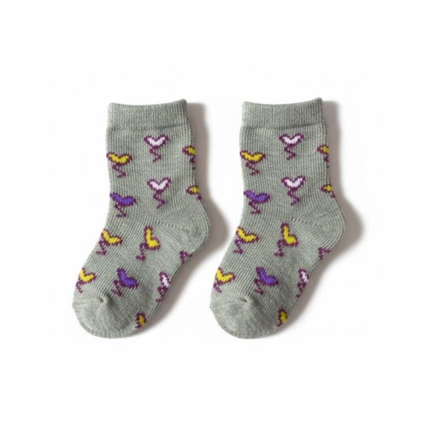 Meristanbul Bebek Çorap Seti, 3-6 ay, 3'lü, Kalp, Kelebek ve Çizgili - 4