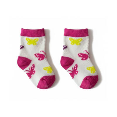 Meristanbul Bebek Çorap Seti, 3-6 ay, 3'lü, Kalp, Kelebek ve Çizgili - 2