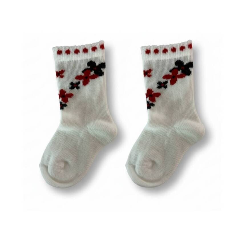 Meristanbul Bebek Çorap Seti, 9-12 ay, 3'lü, Çicek ve Kelebek Desenli - 2