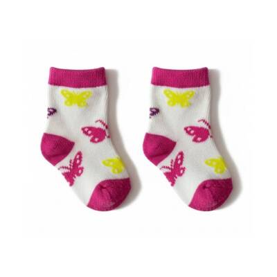 Meristanbul Bebek Çorap Seti, 9-12 ay, 3'lü, Kalp, Kelebek ve Çizgili - 2