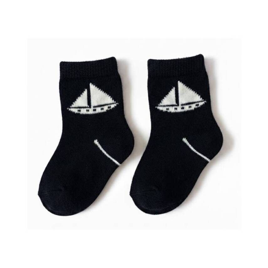 Meristanbul Bebek Çorap Seti, 9-12 ay, 3'lü, Yengeç, Yelken ve Gözlük - 4