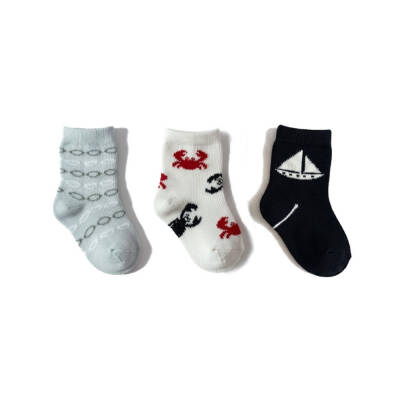 Meristanbul Bebek Çorap Seti, 9-12 ay, 3'lü, Yengeç, Yelken ve Gözlük - 2