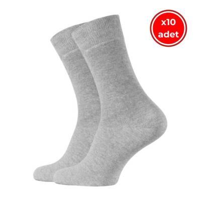 Meristanbul Business Çorap, 10 Adet, 39-42, Yumuşak, Pamuklu, Açık Gri - Meristanbul