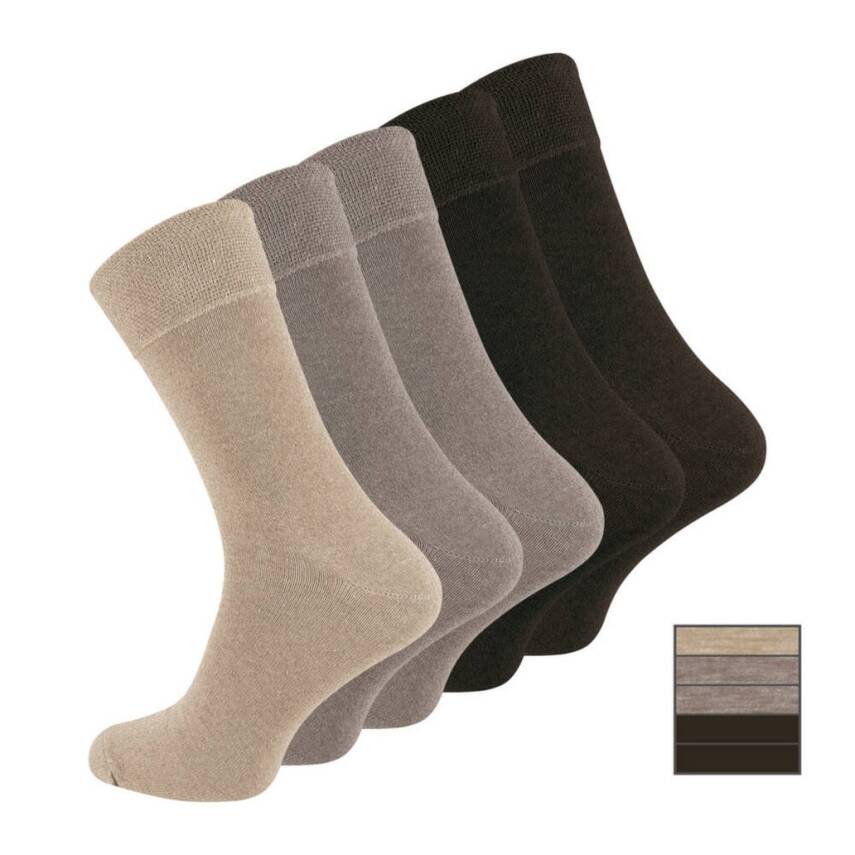 Meristanbul Business Çorap, 10 Adet, 39-42, Yumuşak, Pamuklu, Bej - 3