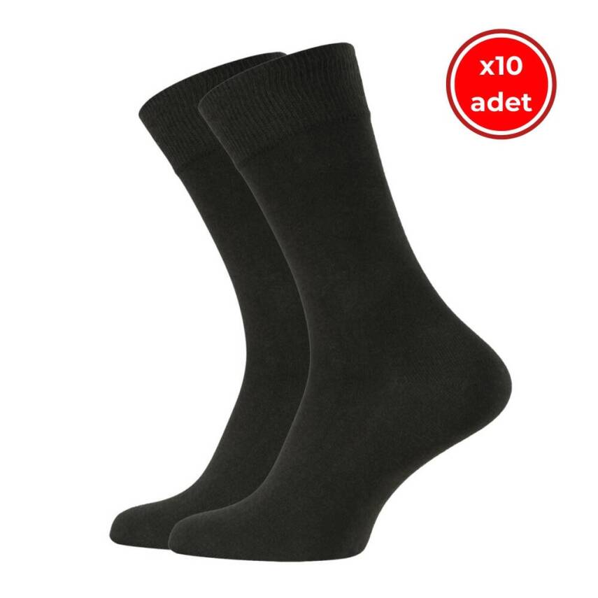 Meristanbul Business Çorap, 10 Adet, 39-42, Yumuşak, Pamuklu, Siyah - 1
