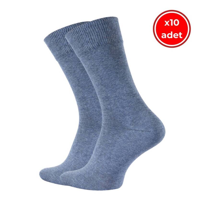 Meristanbul Business Çorap, 10 Adet, 39-43, Yumuşak, Pamuklu, A. Mavi - 1
