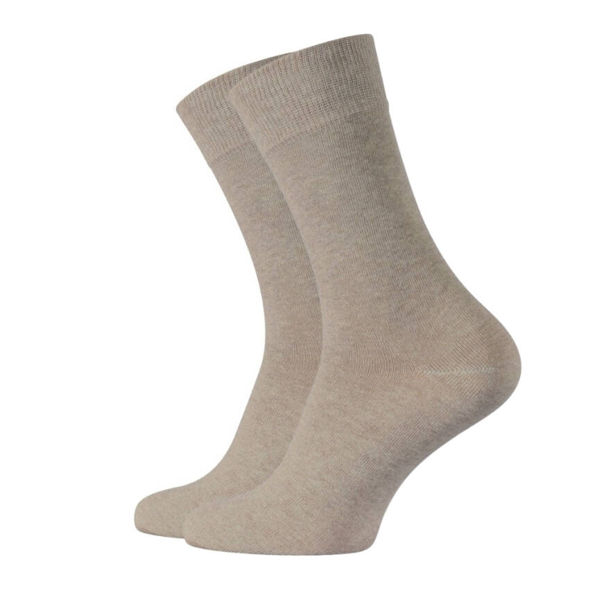 Meristanbul Business Çorap, 43-46, Yumuşak Pamuk Karışımlı, Sütlükahve - 1