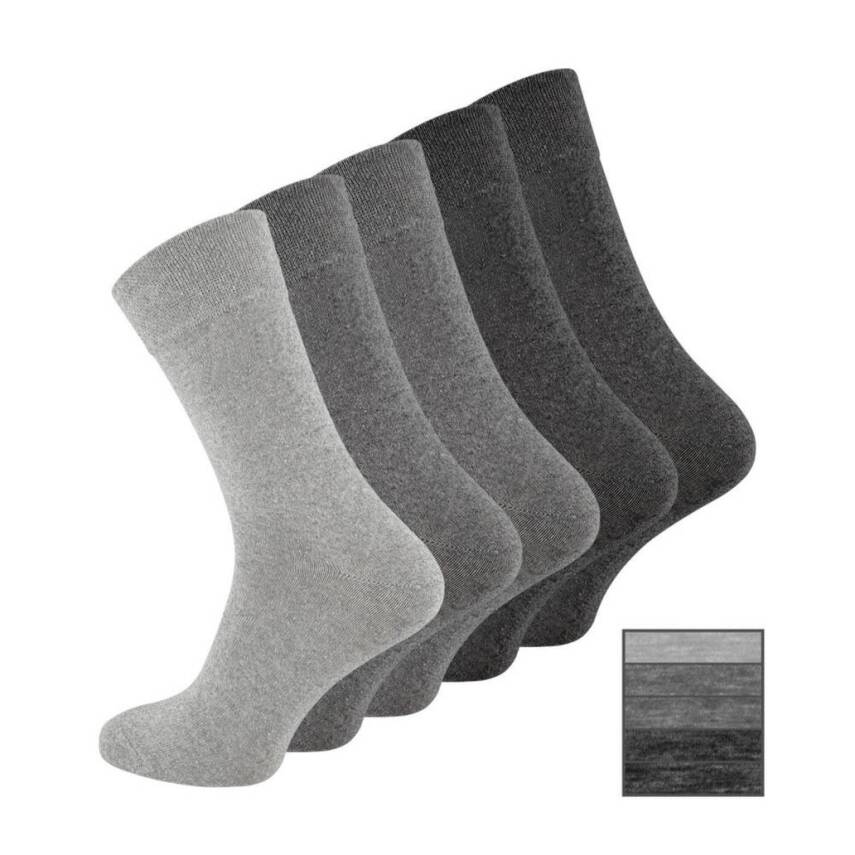 Meristanbul Business Çorap, 5 Adet, 43-46, Yumuşak, Pamuklu, Açık Gri - 4
