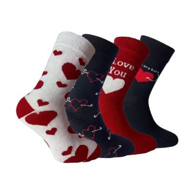 Meristanbul Gift Edition Çorap Seti, 43-46, 4'lü, Kalpli, Özel Seri - 8