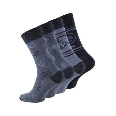 Meristanbul Pamuklu Çorap, 39-42, Denizci Desenli, 4'lü, Yumuşak - 6