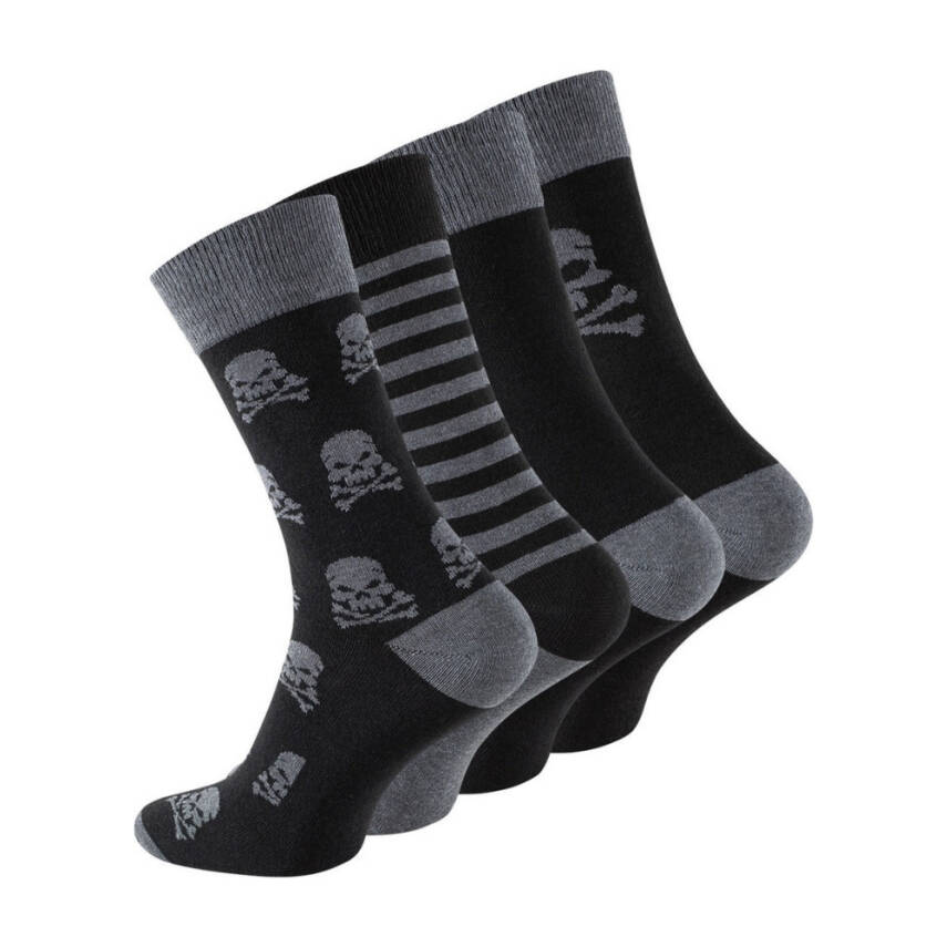 Meristanbul Pamuklu Çorap, 43-46, Kuru Kafa Desenli, 4'lü, Yumuşak - 1