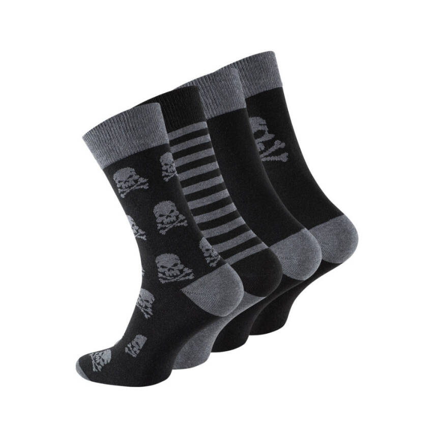 Meristanbul Pamuklu Çorap, 43-46, Kuru Kafa Desenli, 4'lü, Yumuşak - 6