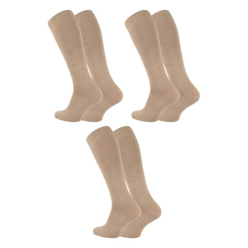 Meristanbul Seyahat Çorabı, 3 Adet, 35-38, %65 Pamuklu Çorap, Bej - 2