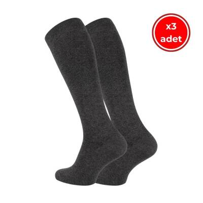Meristanbul Seyahat Çorabı, 3 Adet, 39-42, %65 Pamuklu Çorap, Koyu Gri - Meristanbul