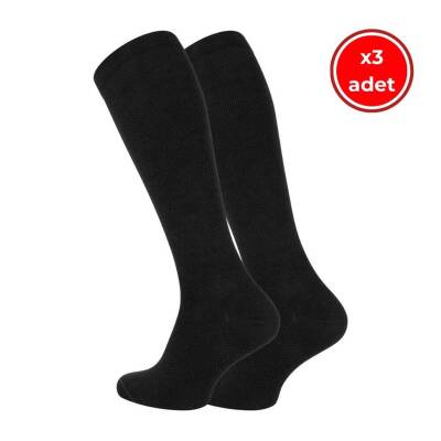 Meristanbul Seyahat Çorabı, 3 Adet, 39-42, %65 Pamuklu Çorap, Siyah - Meristanbul